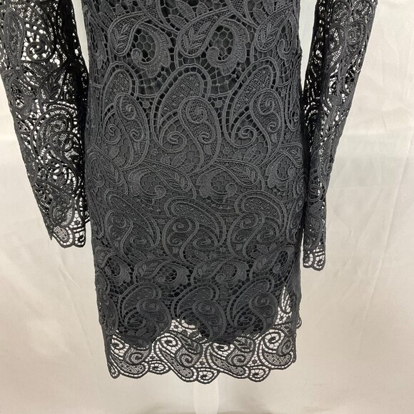 Maeve by Anthropologie Dress US 0 Black Lace Overlay Long Sleeve New NWT - Picture 5 of 13